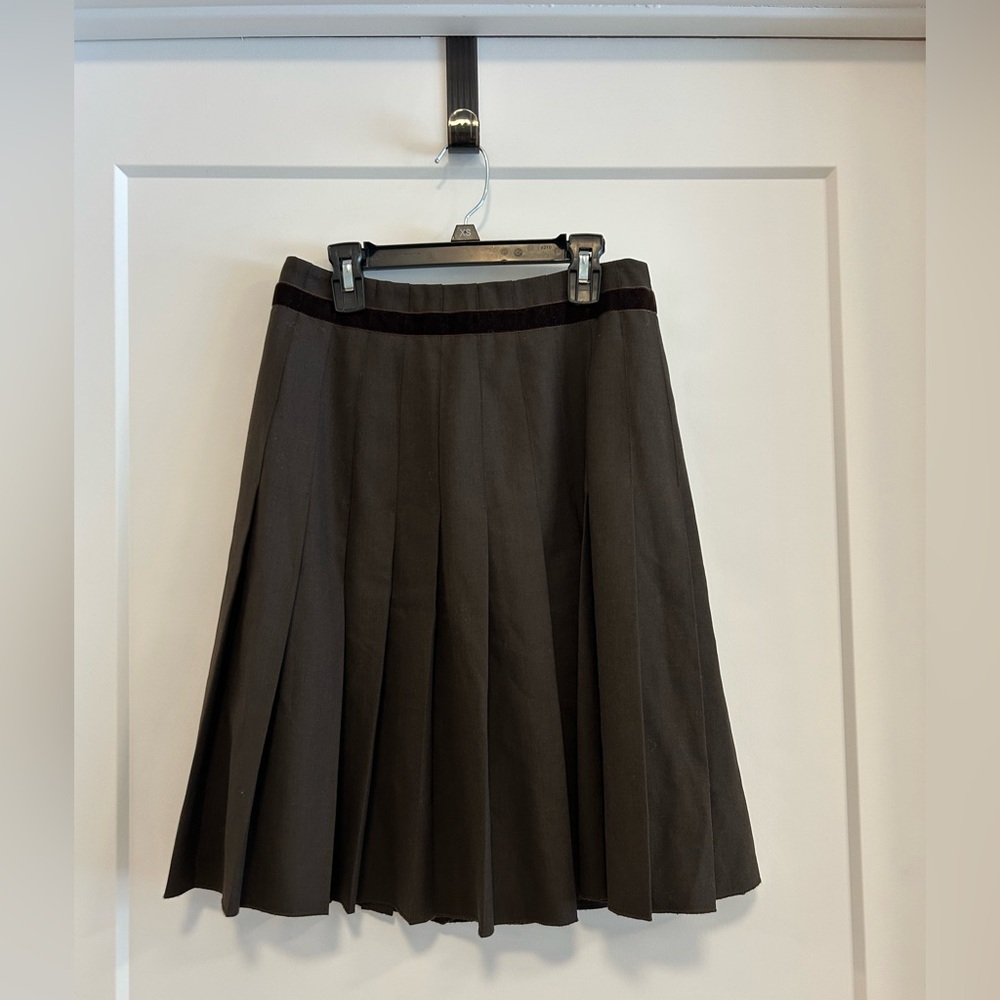 The Limited Charcoal/Brown A-Line Pleated Skirt Size 0
